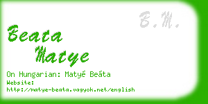 beata matye business card