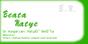 beata matye business card